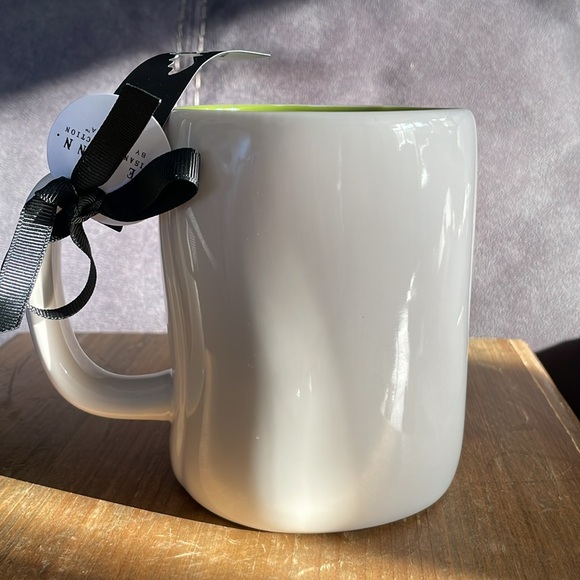 Rae Dunn “Wicked Witch” Cauldron White  Black Lettering Green Interior Mug - Picture 3 of 7